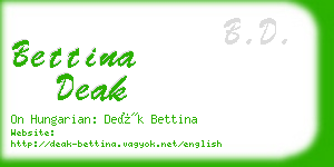 bettina deak business card